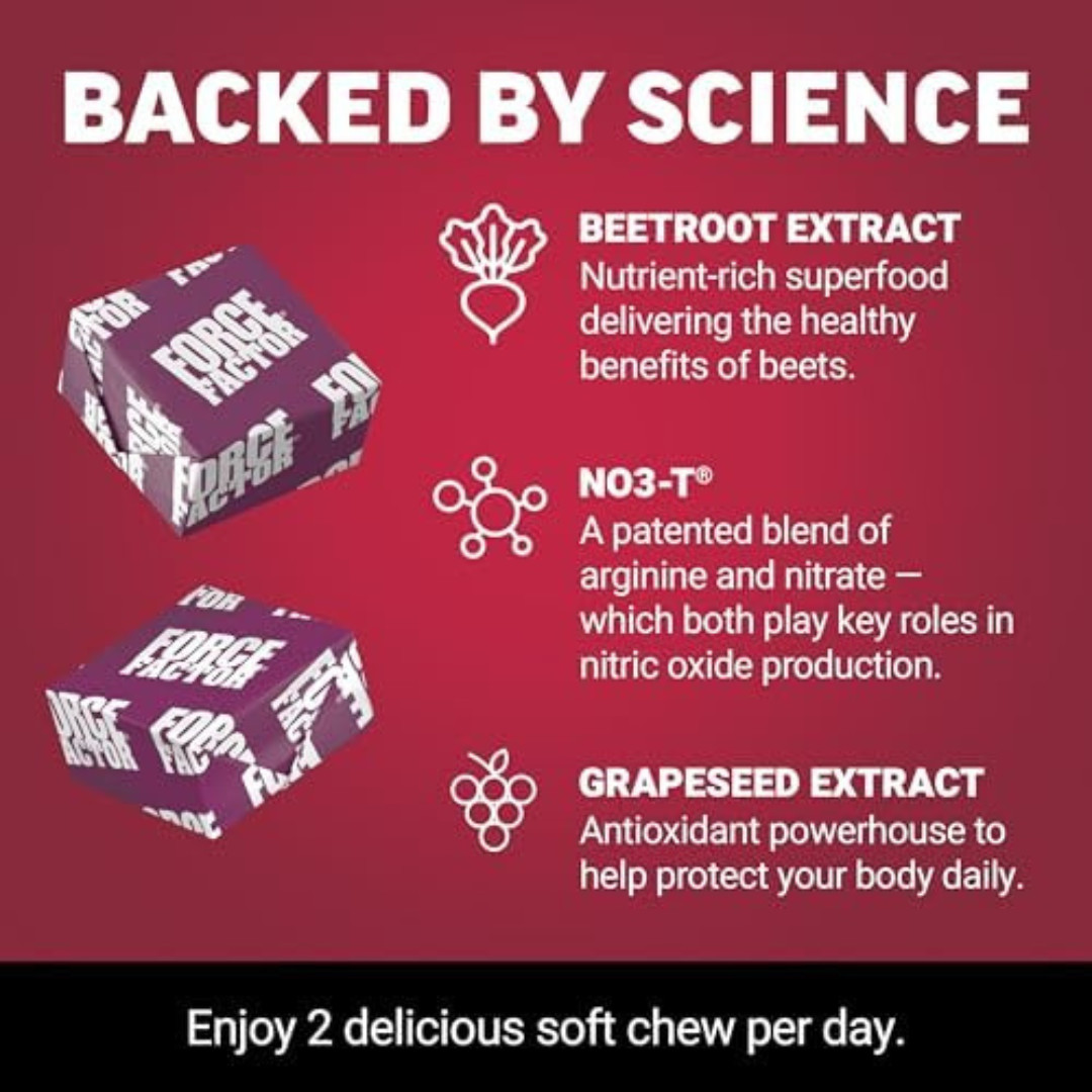 Force Factor Total Beets Blood Pressure Support, Beet Root Supplement Soft Chew