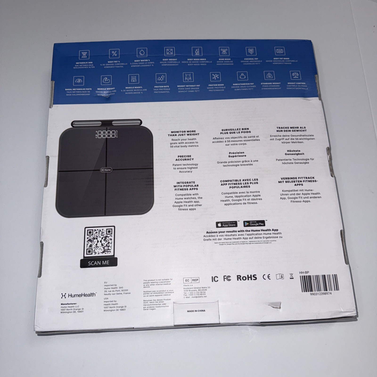 Brand New Hume Health The Body Pod Home Body Analyzer & Scale