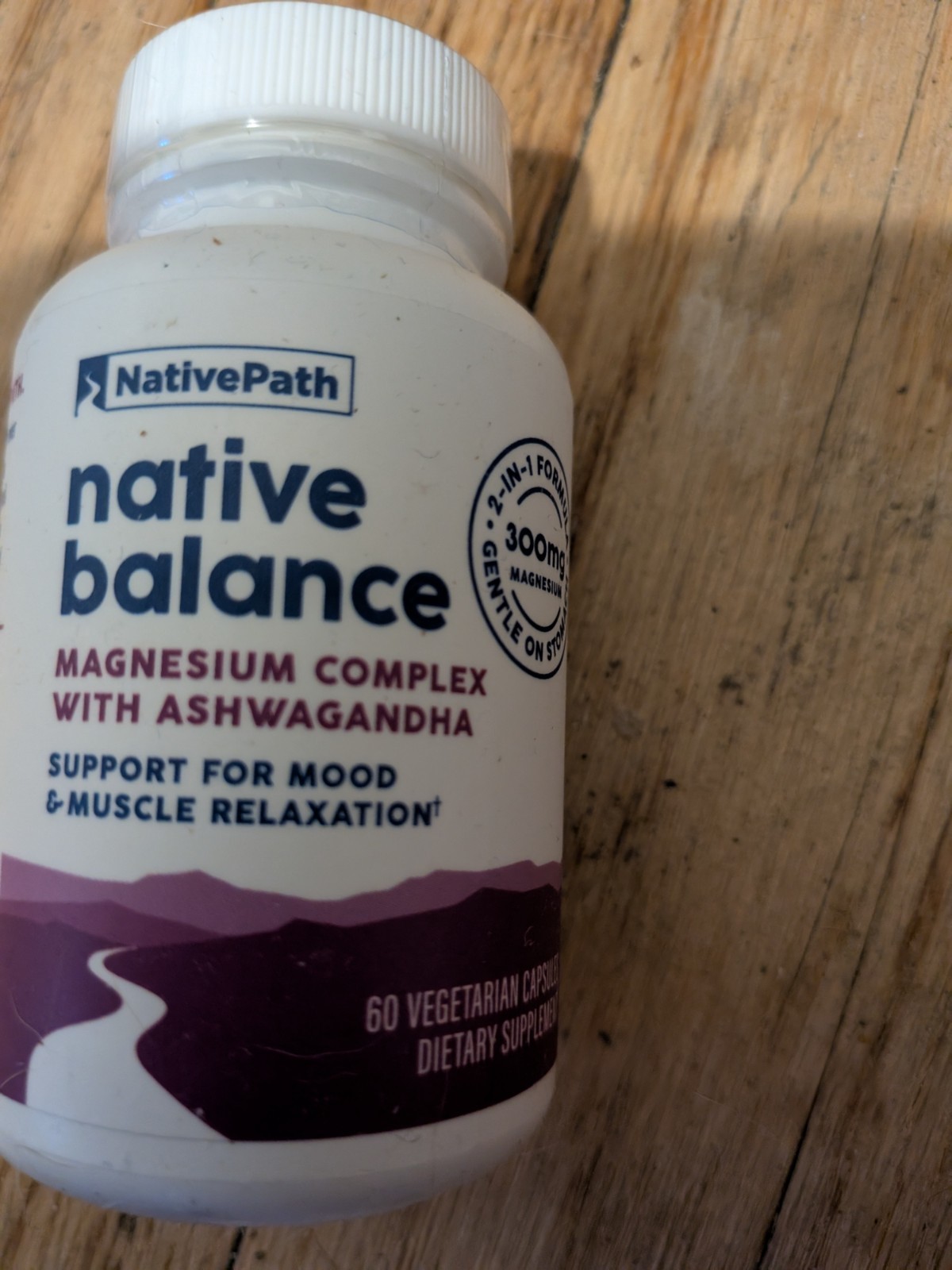 NativePath Native Balance Magnesium + Ashwagandha 300mg 60 Veg Capsules