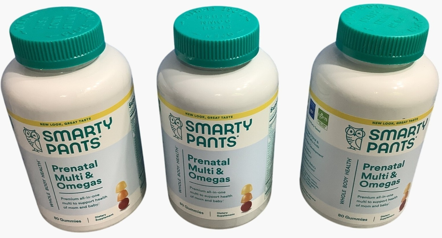 3 Smarty Pants Prenatal Multi & Omegas Gummies 80 Count Each Exp 04/2026+