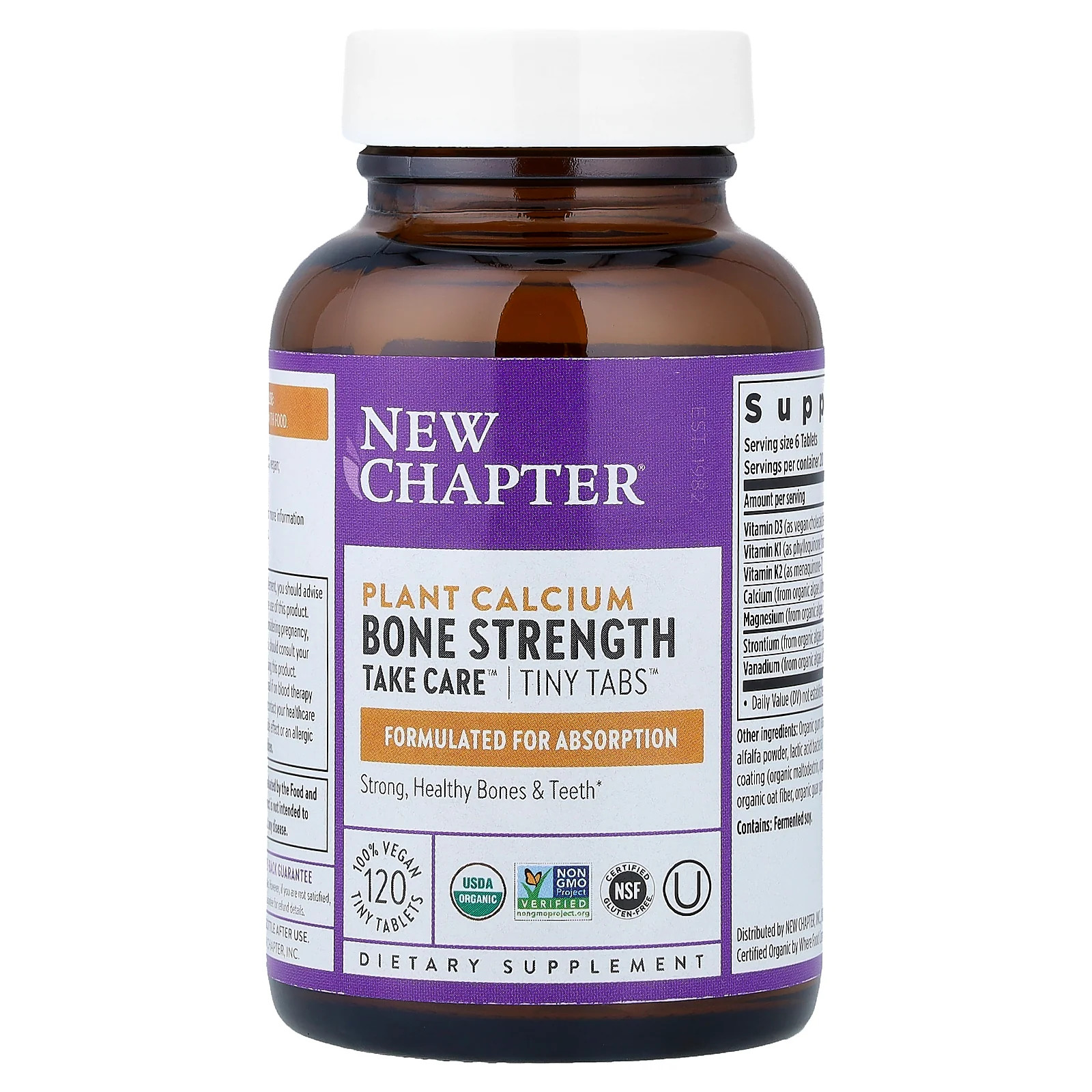2 X New Chapter, Plant Calcium, Bone Strength Take Care�, 120 Vegan Tiny Tablet