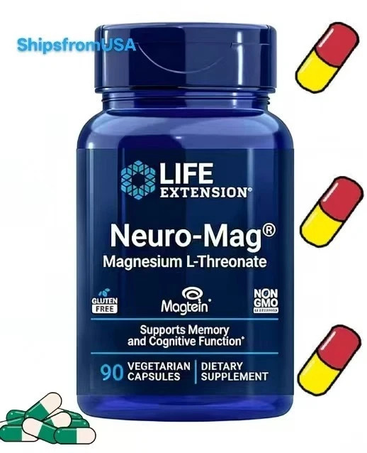 Life Extension Neuro-Mag | Magtein® Magnesium L-Threonate for Brain Health – 90