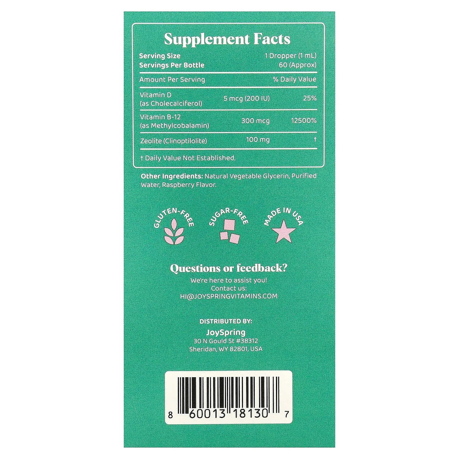 2 X JoySpring, DetoxZee Grown Ups, Zeolite For Adults, 2 fl oz (60 ml)