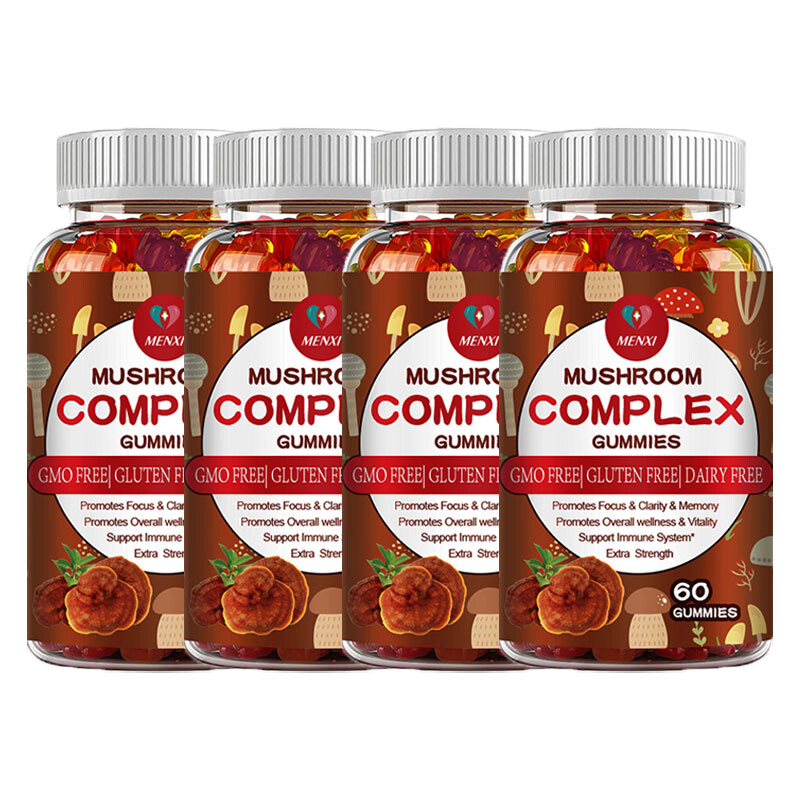 Mushroom Extract Complex Gummies Lions Mane Chaga Reishi Focus Memory Immunity