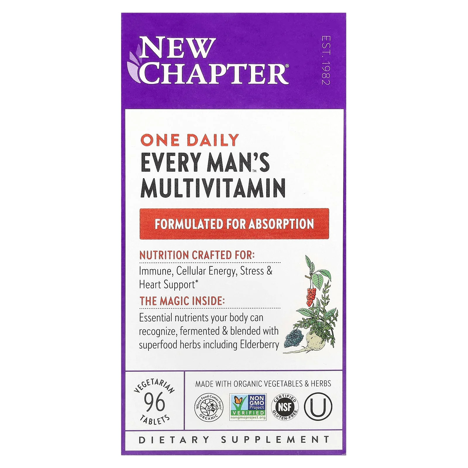 2 X New Chapter, One Daily Every Man’s� Multivitamin, 96 Vegetarian Tablets