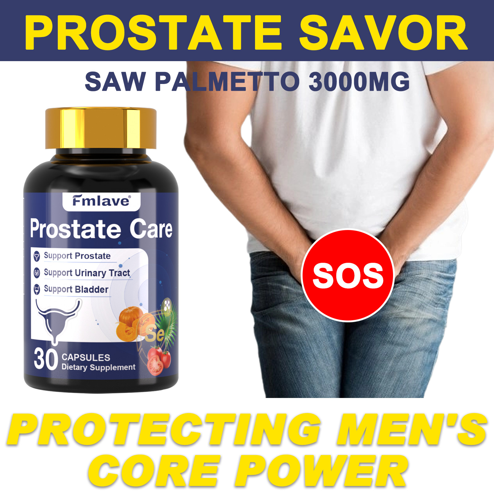 (2 Pack) Prostate Support – Reduce Frequent Urination, Stamina supplement 60ct