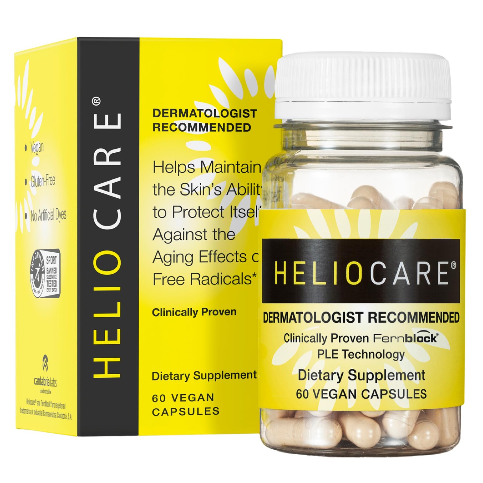 Heliocare Skin Care Dietary Supplement: 240mg 60 Count (Pack of 1), Yellow