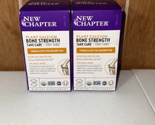 2 New Chapter Plant Calcium Bone Strength Supplement – 240 Tablets *03/2027*
