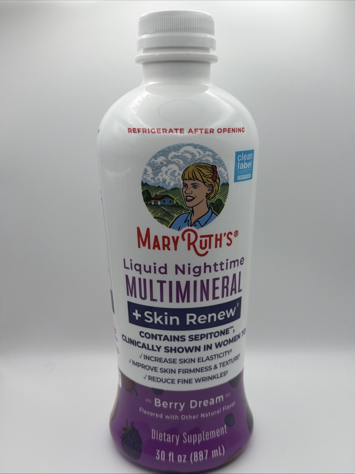 Liquid Nighttime Multimineral + Skin Renew, Berry Dream, 30 fl oz (887 ml)