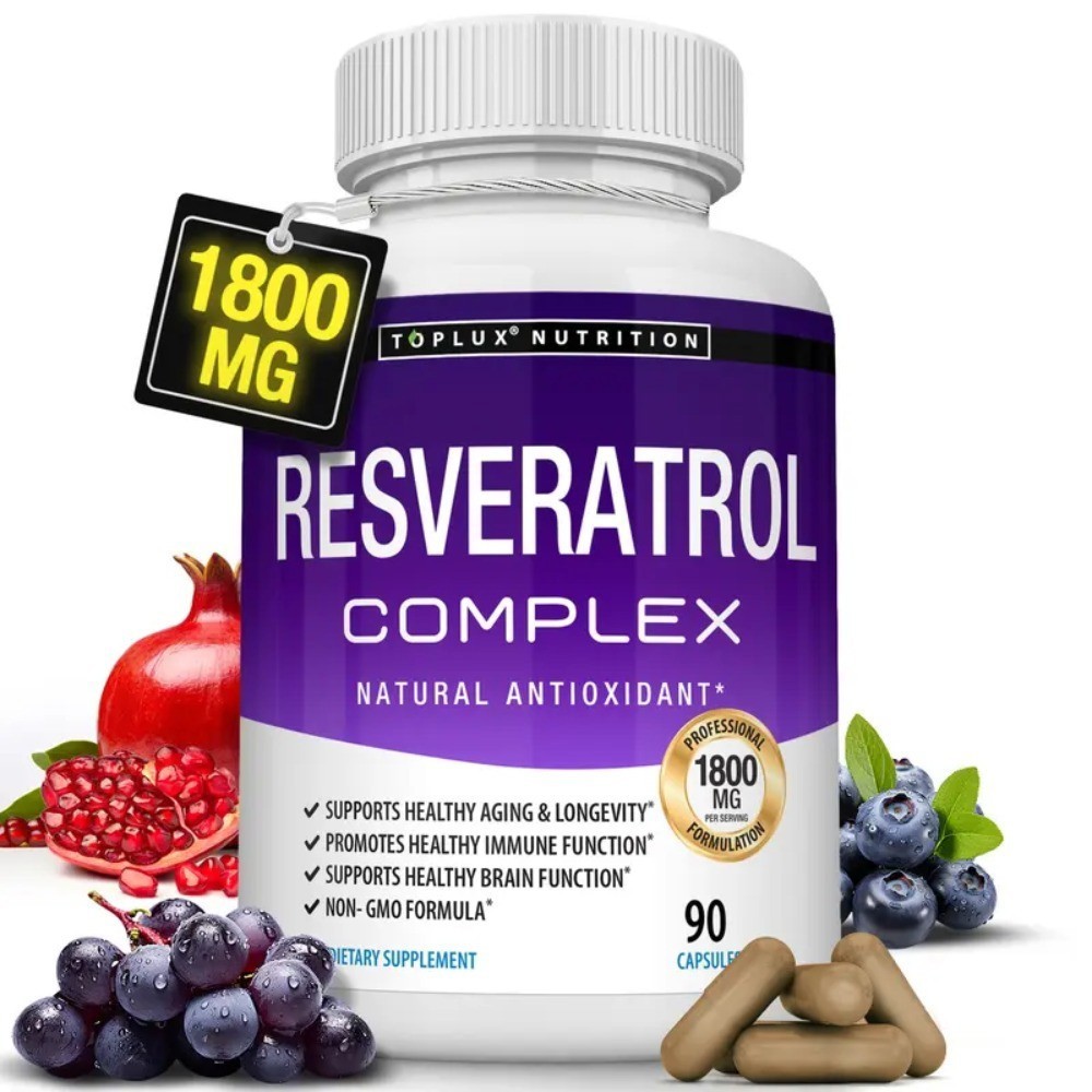 Toplux Resveratrol 1800mg Complex – Natural High Potency Antioxidant