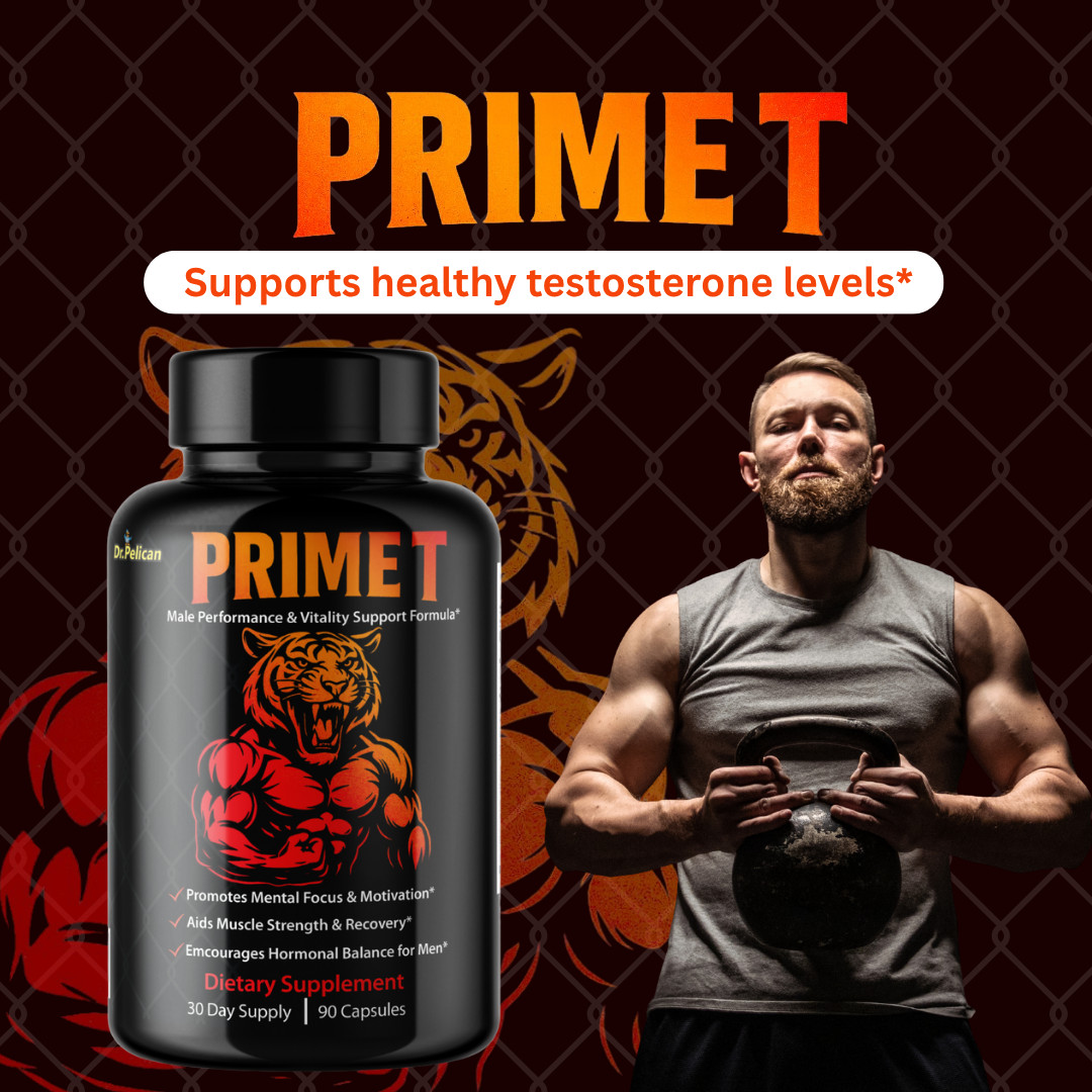 Prime T- Bodybuilding & Men’s Health Support- 4 Bottles- 360 Capsules