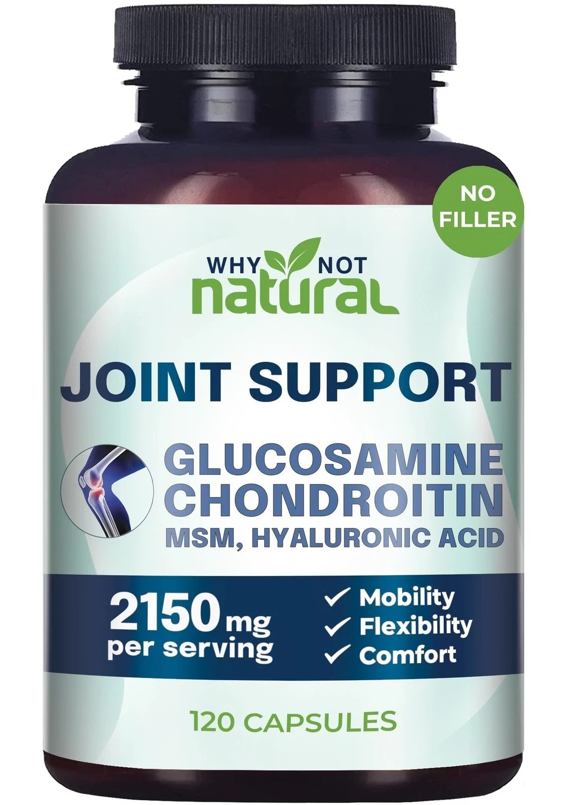 NEW LUXRY Why Not Natural Glucosamine Chondroitin MSM Joint Support Knee Health