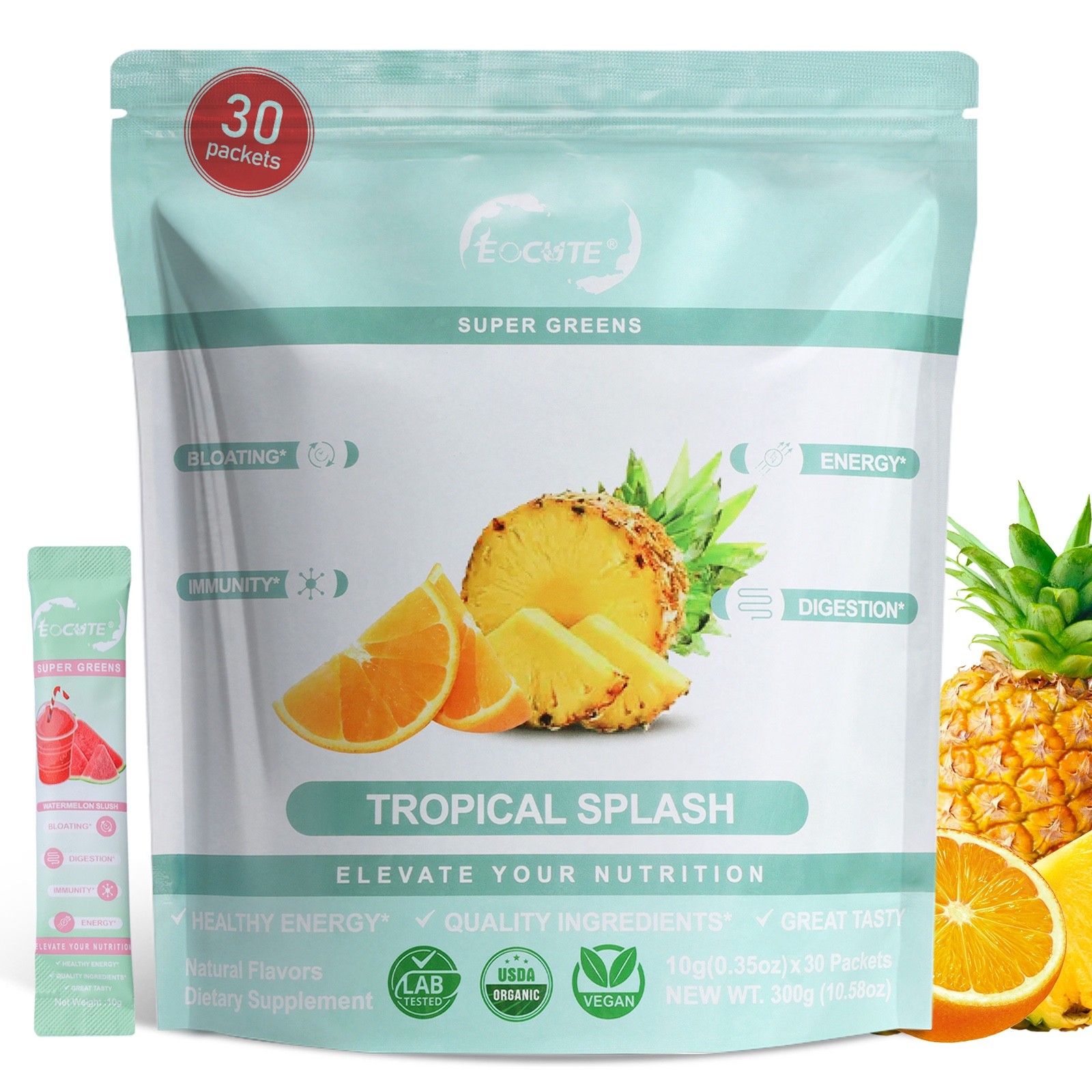 Super Greens Powder Reduce Bloat Digestive Health & More 3 flavors-30 packets