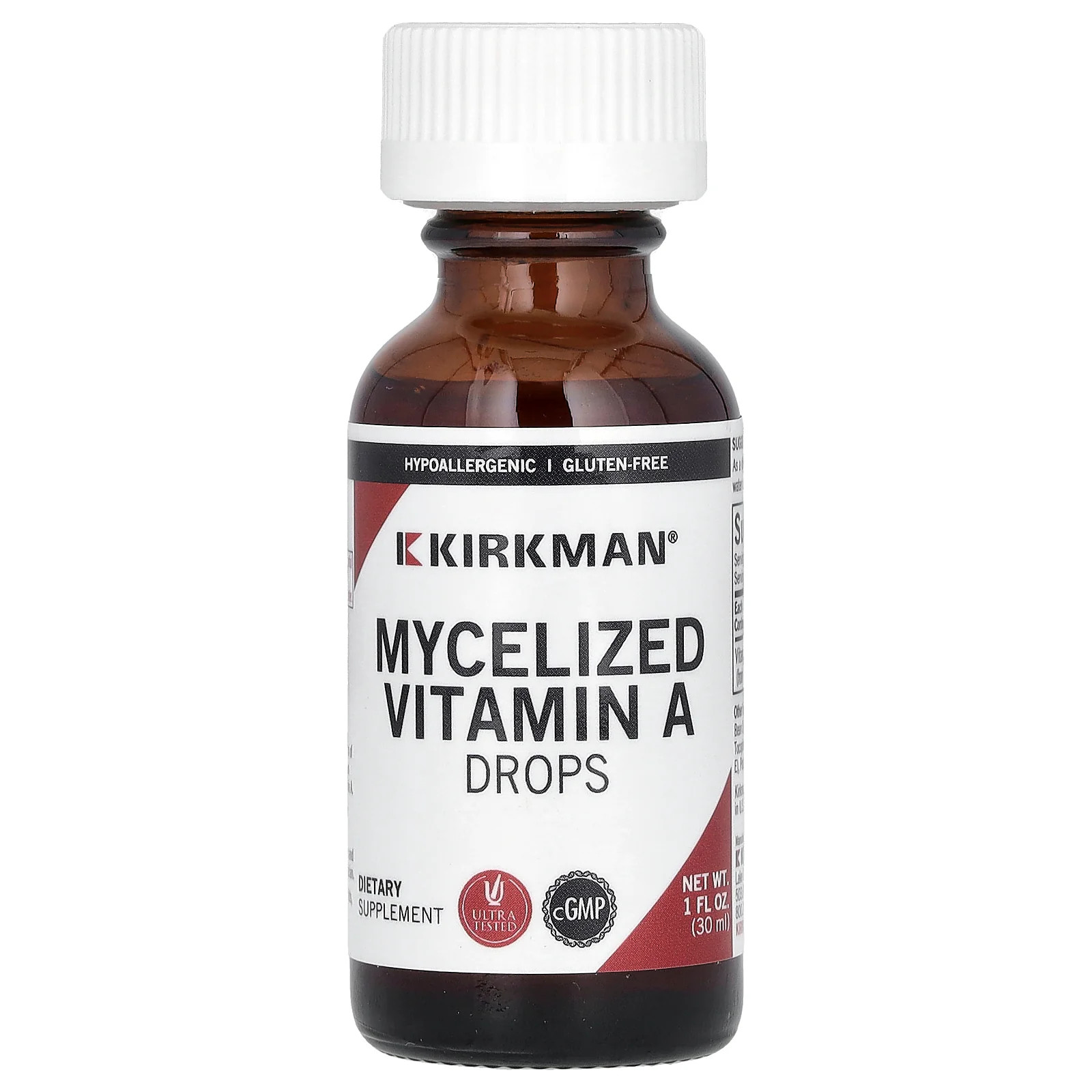 2 X Kirkman Labs, Mycelized Vitamin A Drops, 1 fl oz (30 ml)