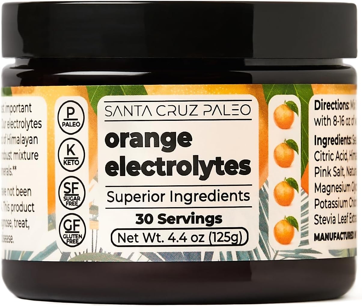 Santa Cruz Paleo Electrolyte Powder Orange Flavor Sugar Free Hydration Drink …