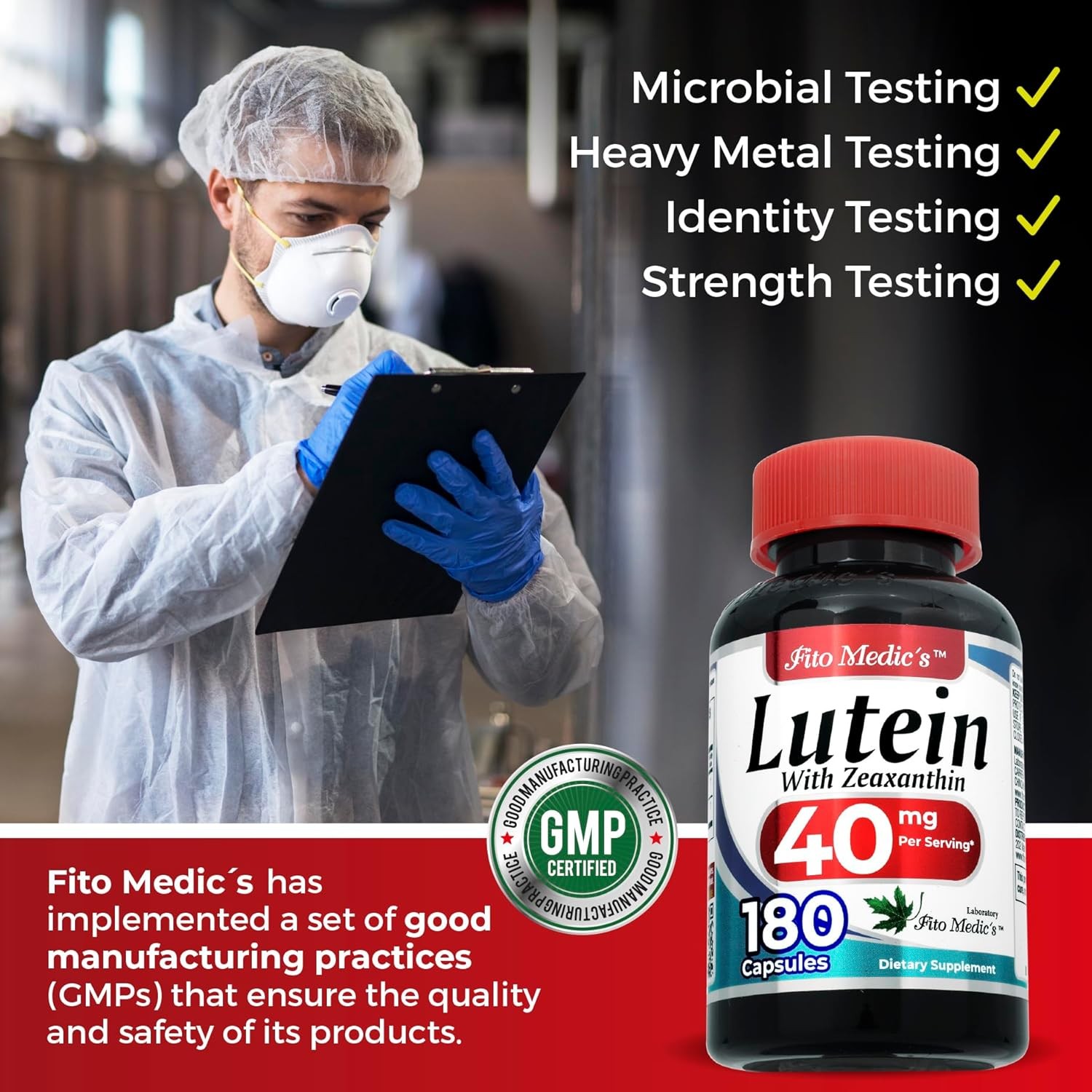 Lab | Lutein |180 Capsules |40 Mg| Lutein 40Mg | Lutein and Zeaxanthin Supplemen