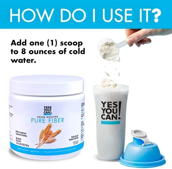 Yes You Can! Shake Booster Pure Fiber, Add to Complete Meal Replacement Shake…