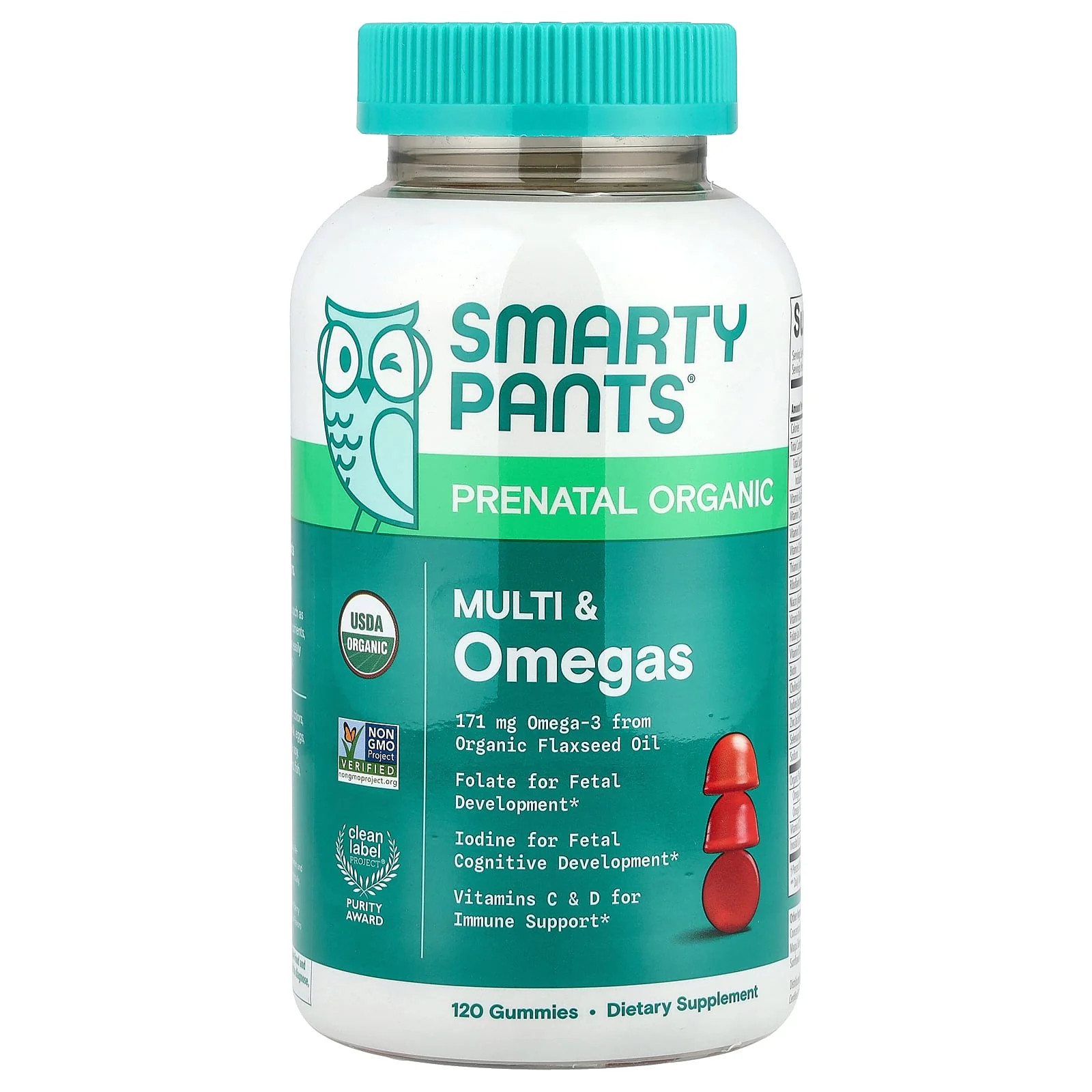 2 X SmartyPants, Organic Prenatal Multi & Omegas, Grape, Blueberry & Mixed Berr