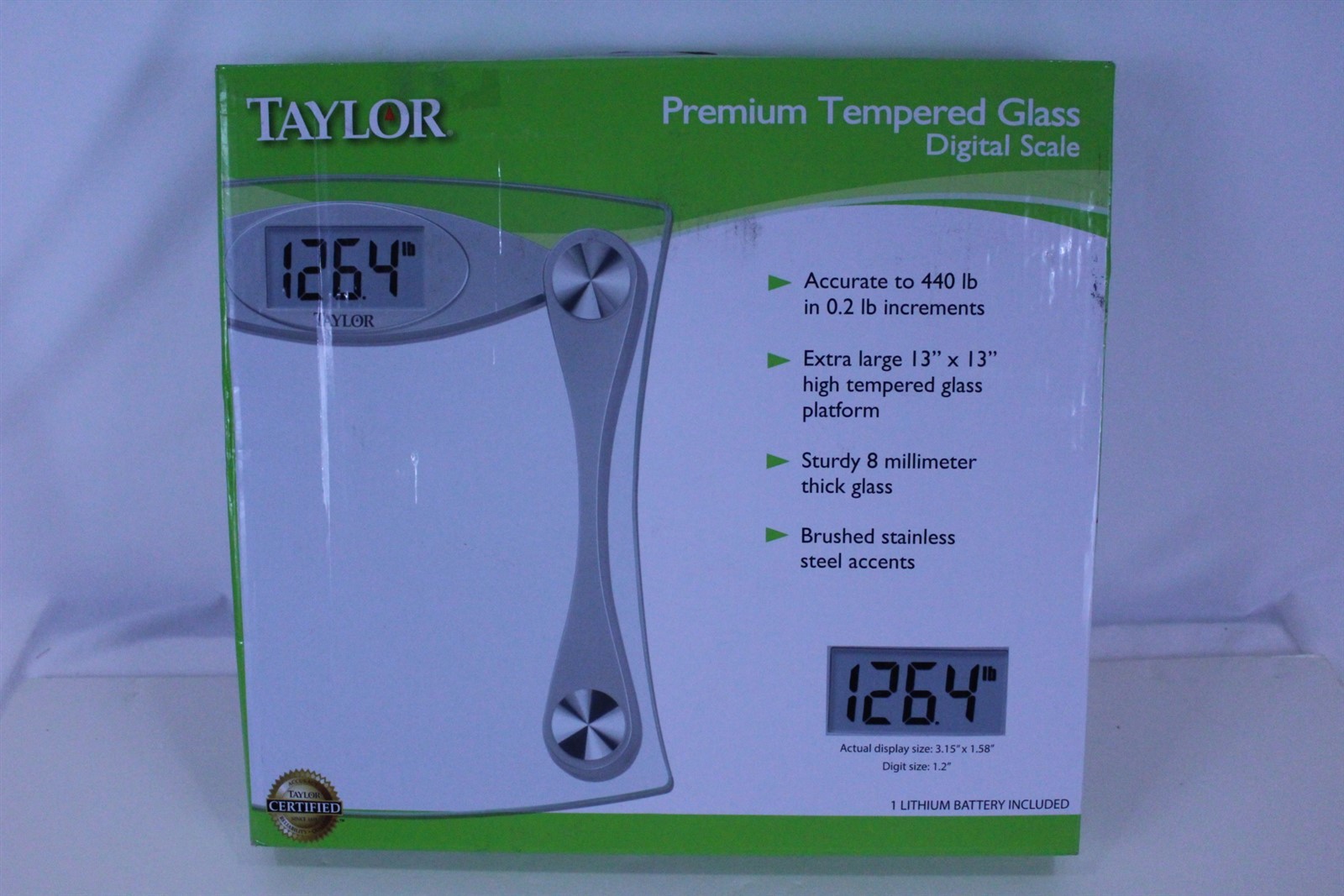 Digital Scale Tempered Glass With LCD Display Extra Large 13″ x 13″