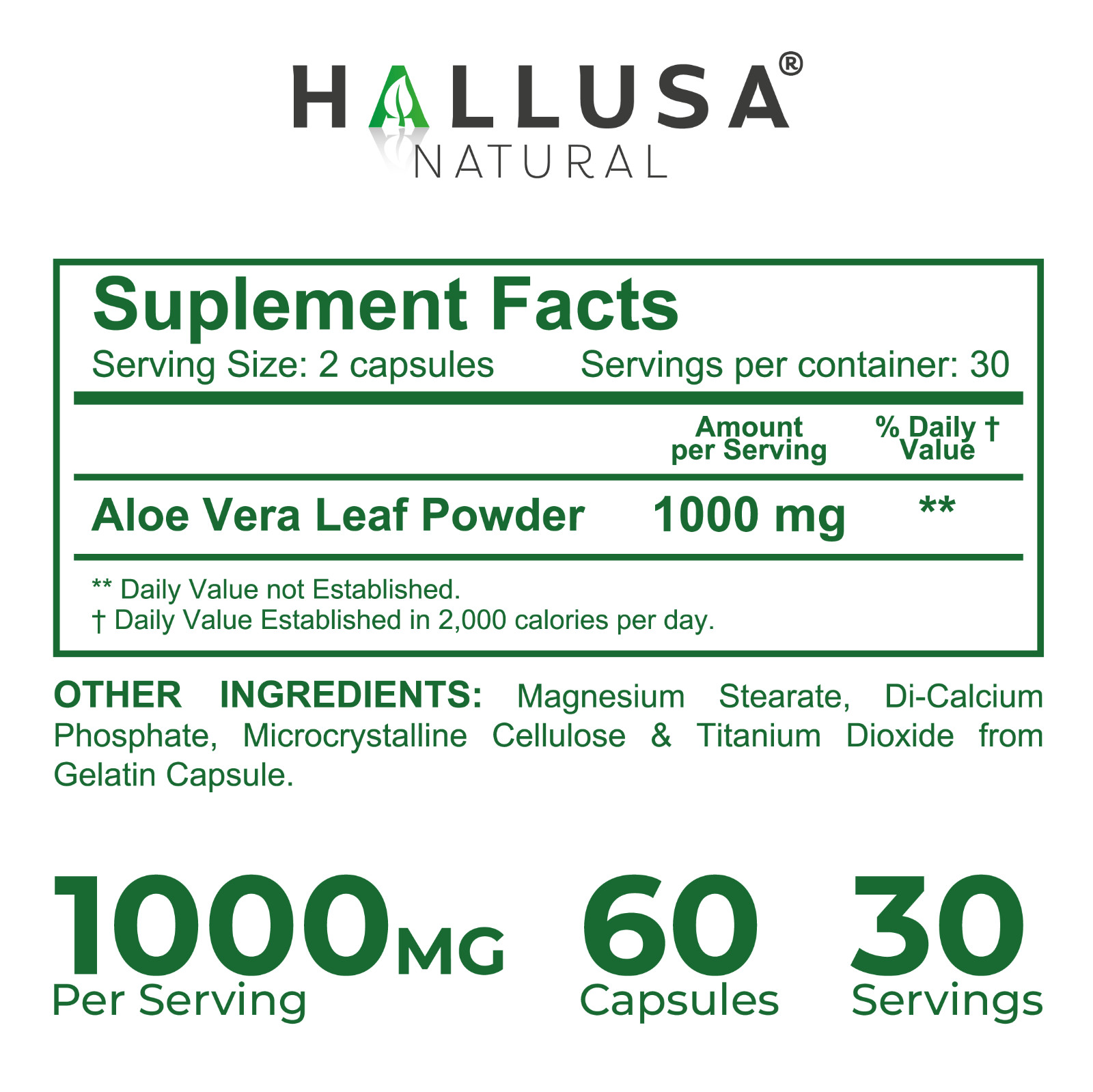 Aloe Vera – Colon Cleanse – Detox – Pure Aloe Vera – 60 Caps