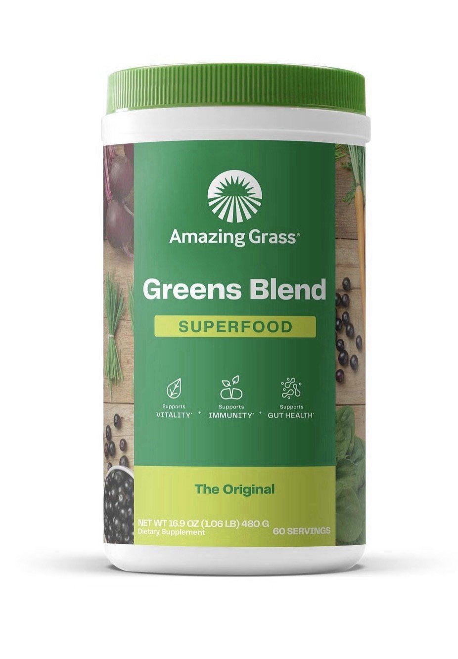 Amazing Grass Greens Blend Original Superfood Powder 16.9 oz Vegan Gluten-Free