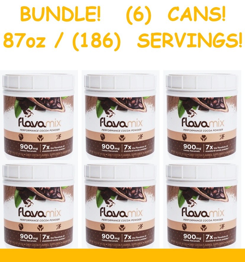 BUNDLE! (6) FlavaMix Performance Cocoa Powder 900mg 87oz BB 11/2027