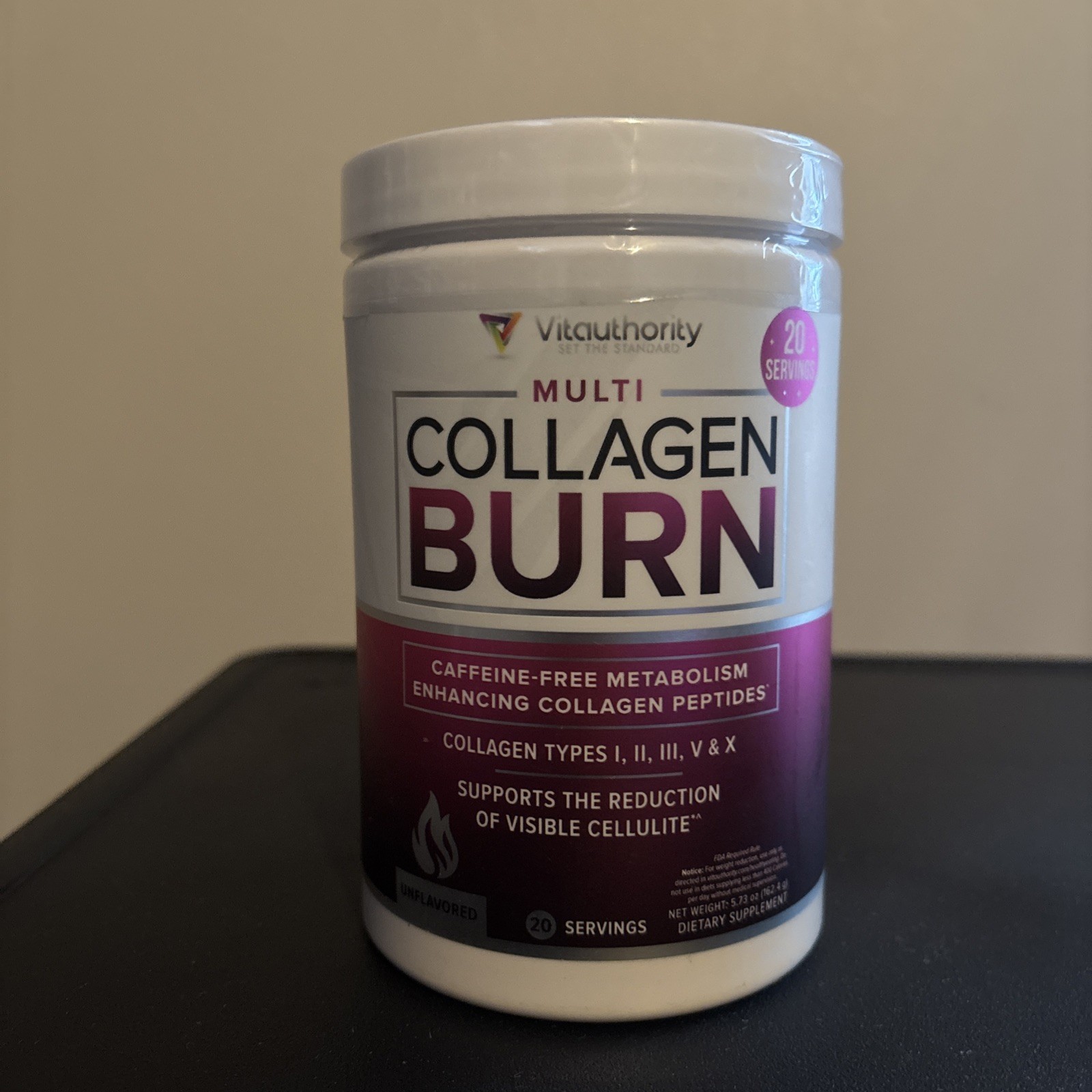 Vitauthority Multi Collagen Burn Caffeine-Free Metabolism Collagen Peptides – 30