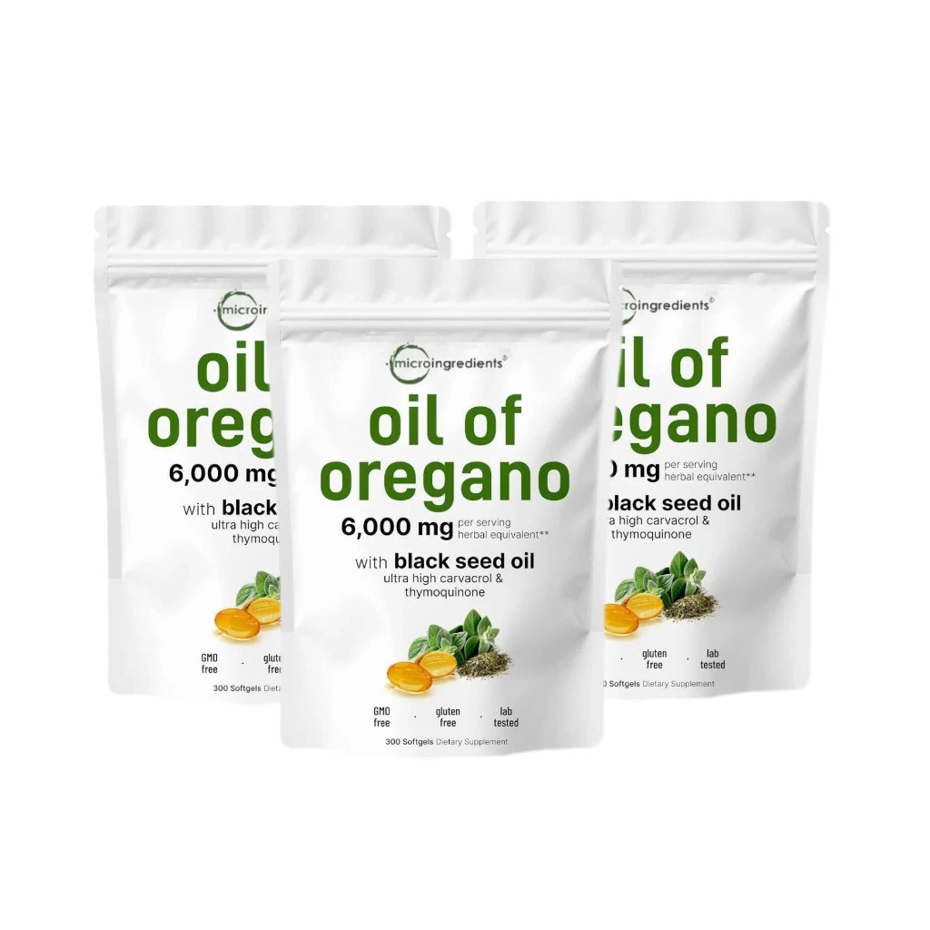 2 Oil 1 in of Oregano & Black Seed Softgels Count with Carvacrol,Immune Supports