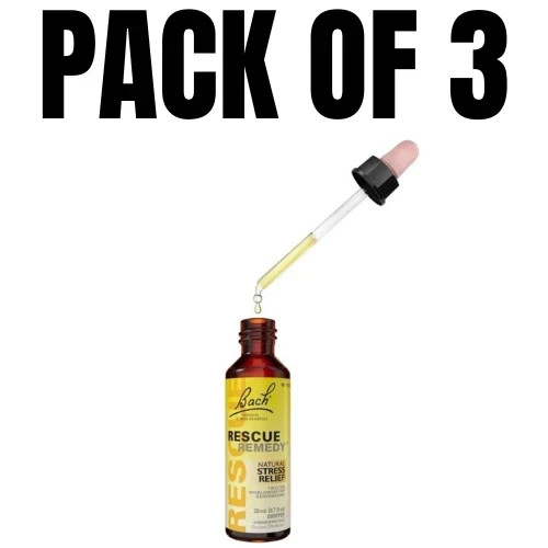 Bach RESCUE REMEDY Dropper – 0.7 fl oz (20 mL) – Vegan – Pack of 3