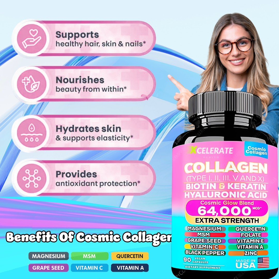 Vital Glow blend Collagen Peptides Biotin Keratin MSM Vitamin A C Zinc Magnesium
