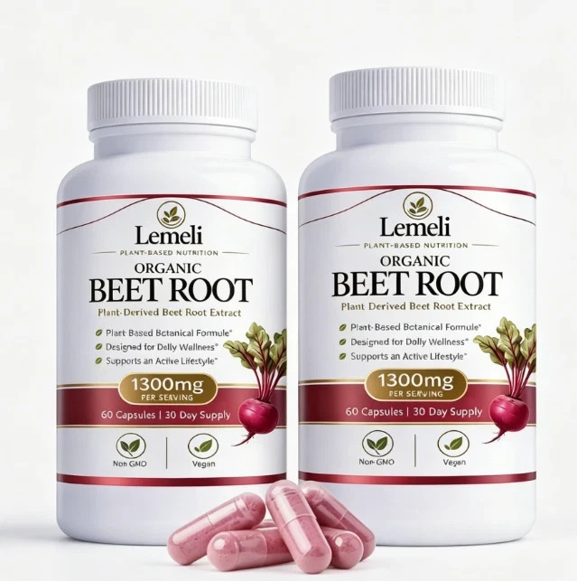 Lemeli Beetroot Plant-Based Daily Wellness Supplement – Antioxidant Blend 2 pack