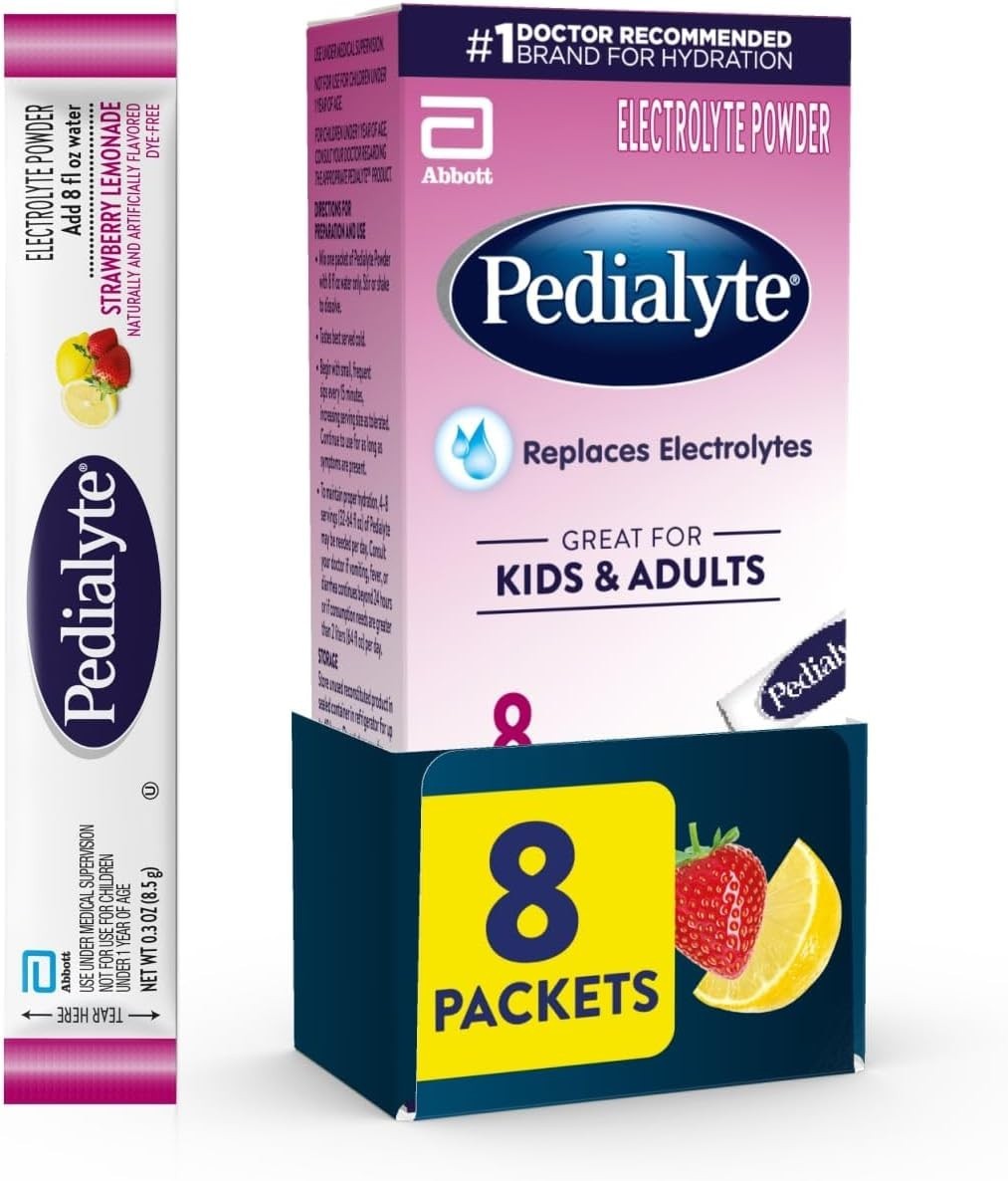 Doctor-Recommended Strawberry Lemonade Electrolyte Powder – 8 Convenient Packets