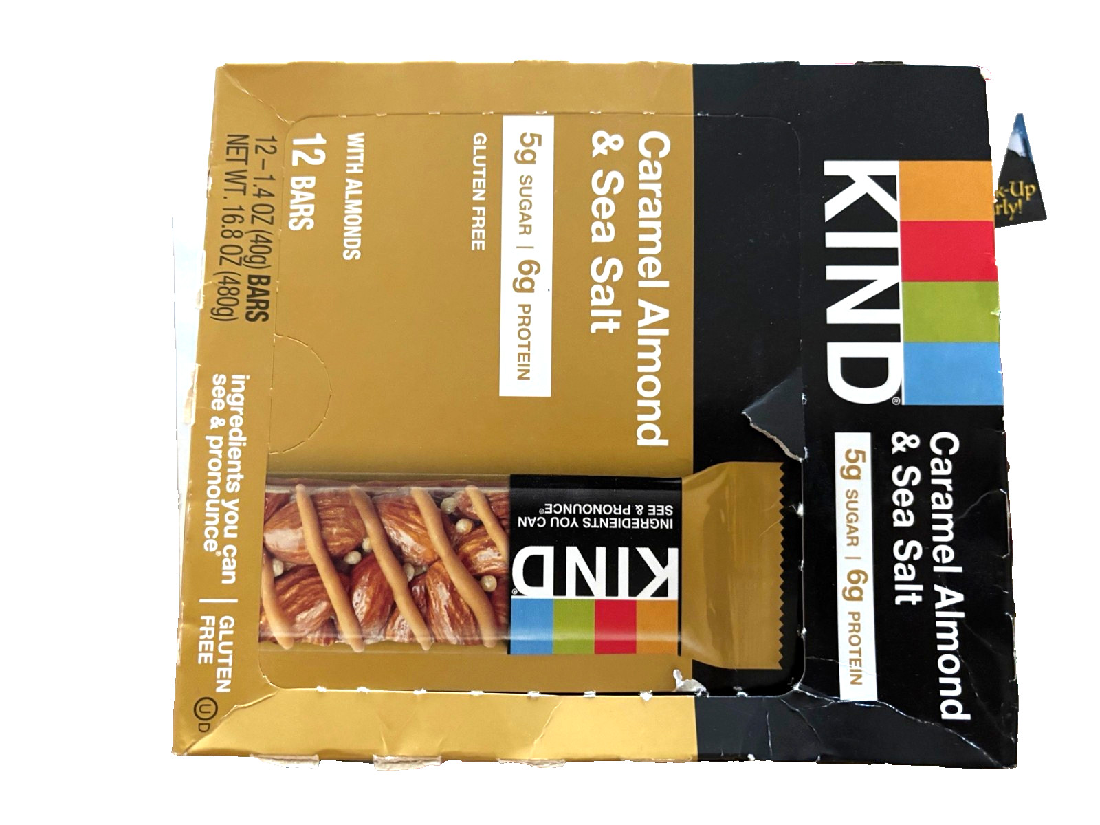 12 KIND Bars,02/2026, Caramel Almond and Sea Salt 1.4oz Protein 6 g