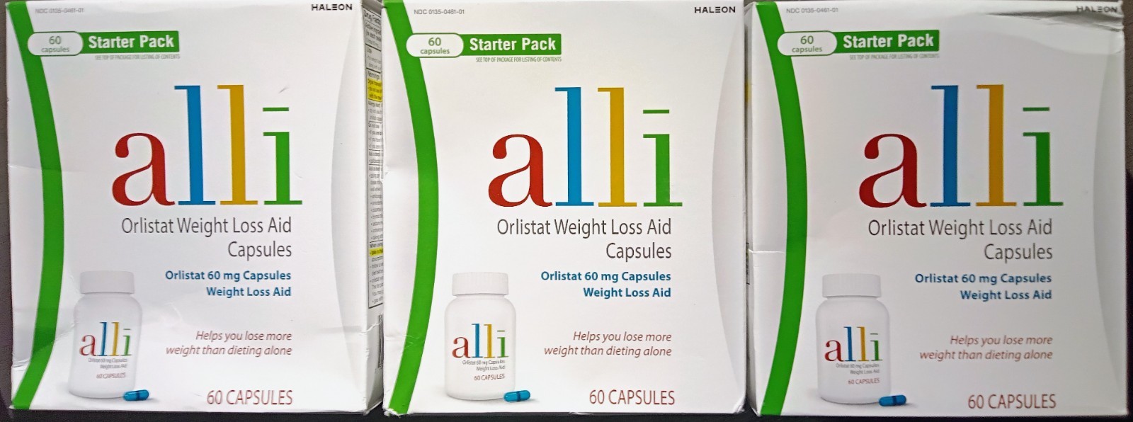 AUTHENTIC ORLISTAT 60mg WEIGHT LOSS AID SUPPLEMENT STARTER 60 X3 180 CAPSULES!!!