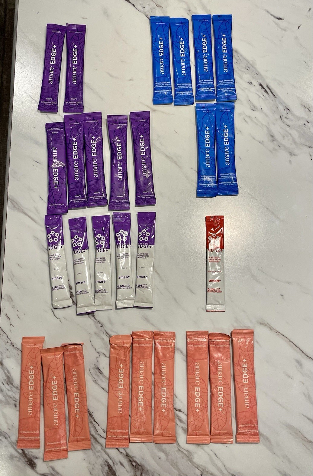 Amare EDGE+ Powder Drink Mix Stick Packs 0.106 oz Assorted Flavors