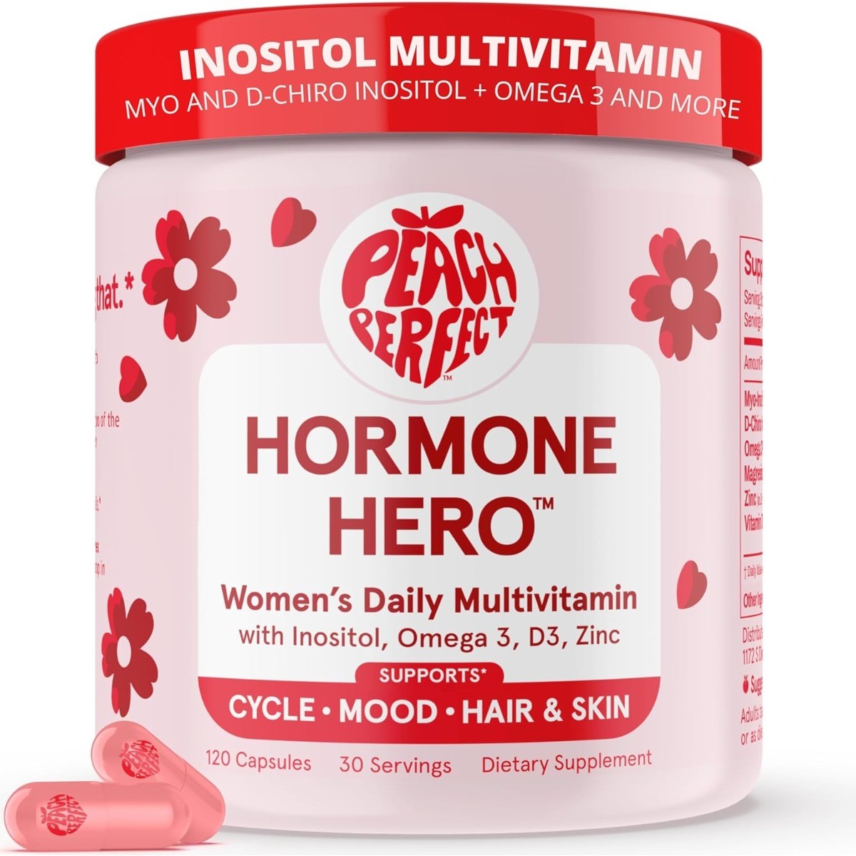Peach Perfect Myo & D-Chiro Inositol 40:1 Blend with Multivitamin & Omega-3