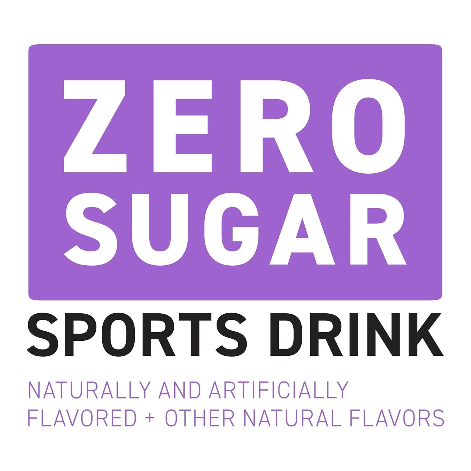 POWERADE Electrolyte Enhanced Zero Sugar Grape Sports Drink, 20 Ounce (Pack of 8