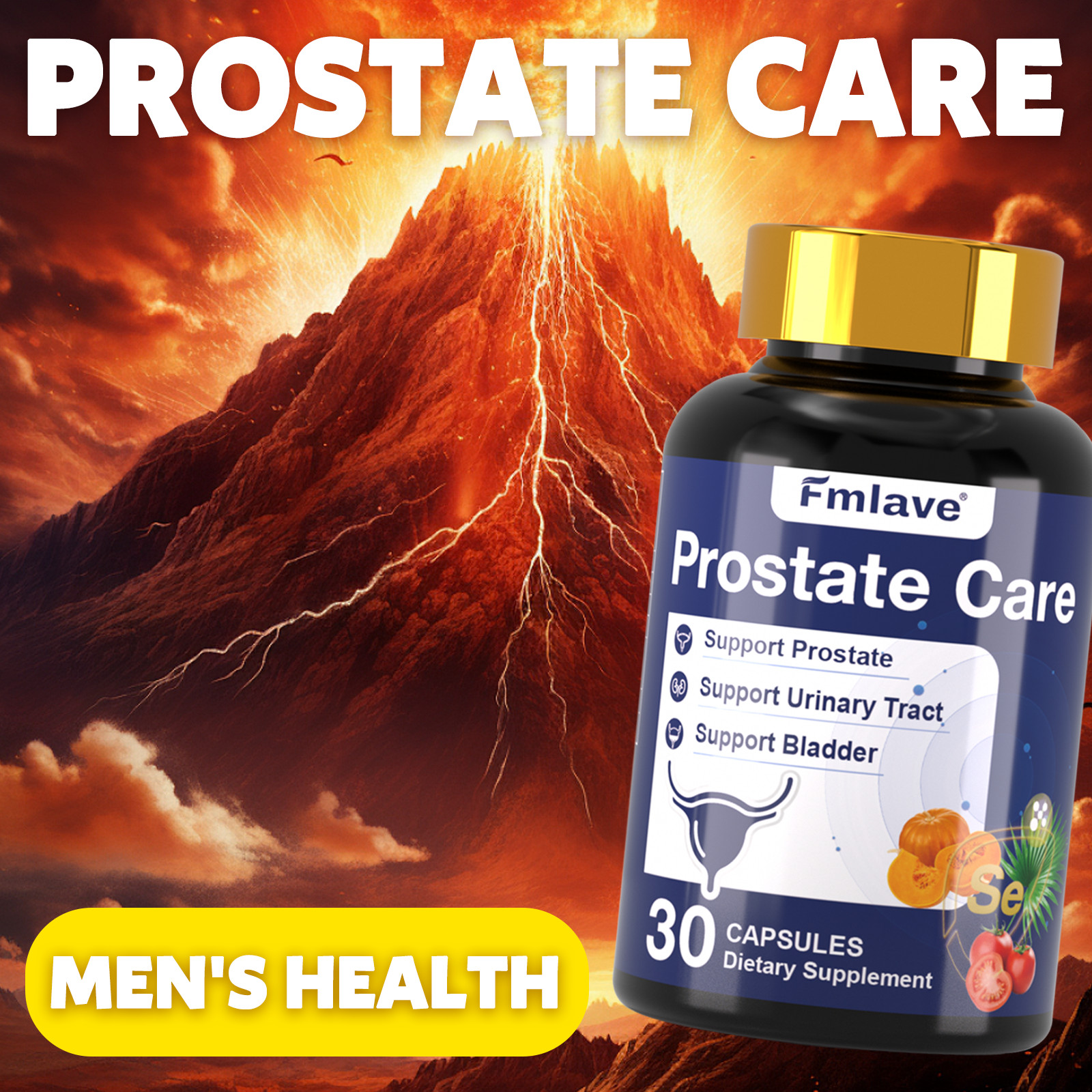 (2 Pack) Prostate Support – Reduce Frequent Urination, Stamina supplement 60ct