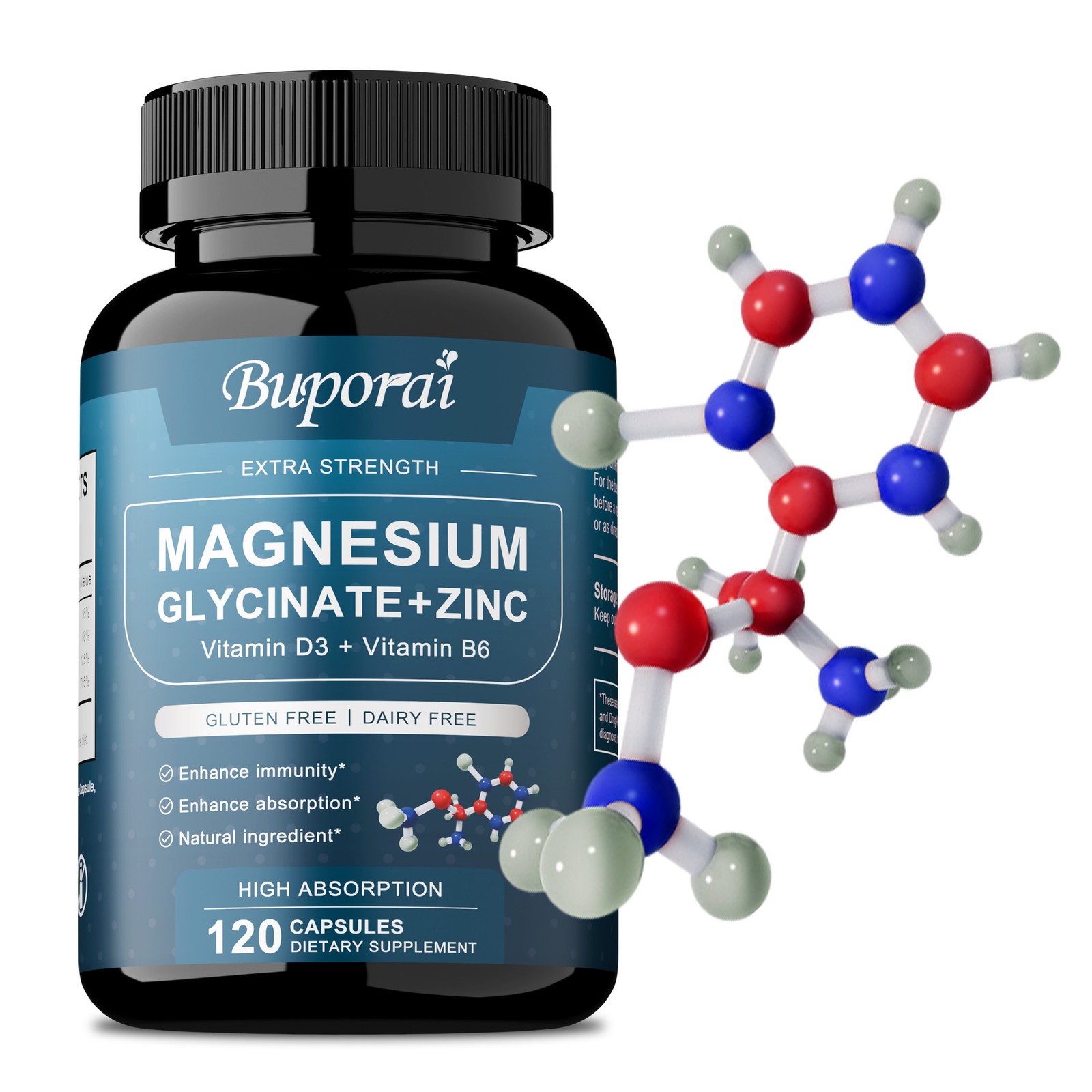 Magnesium Glycine +Zinc 120pcs-Brain and Joint Health,Enhance Cognitive Function