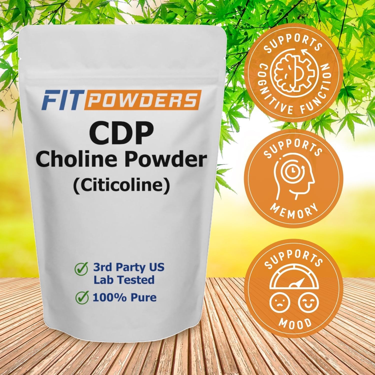 Citicoline Powder, Pure CDP Choline with Scoop 25 Grams