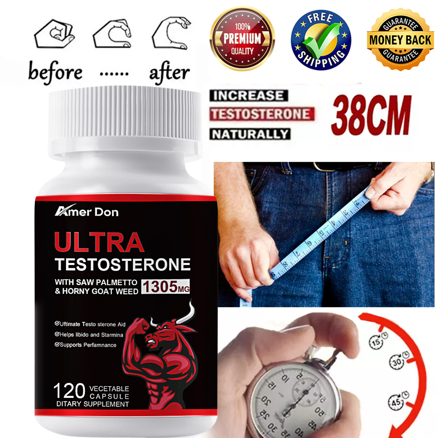 L-Arginine 120 Pills Nitric Oxide Testosterone Booster Beta Alanine L Citrulline