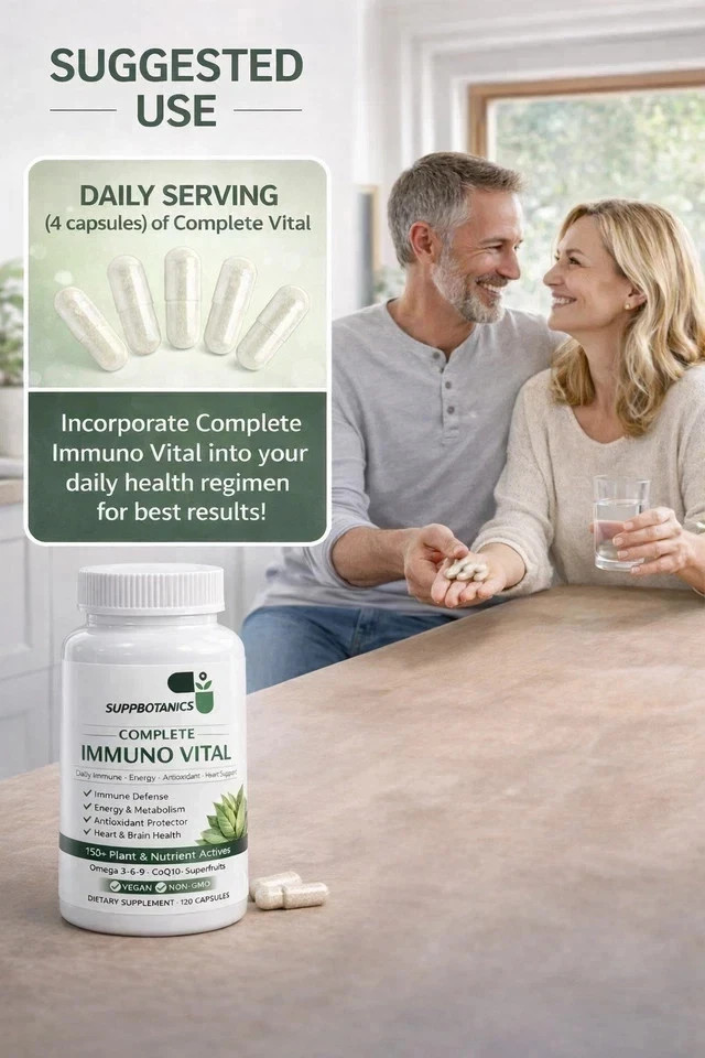 2 Pack SuppBotanics Immuno Vital Immune Support 150+ Nutrients 120 Caps