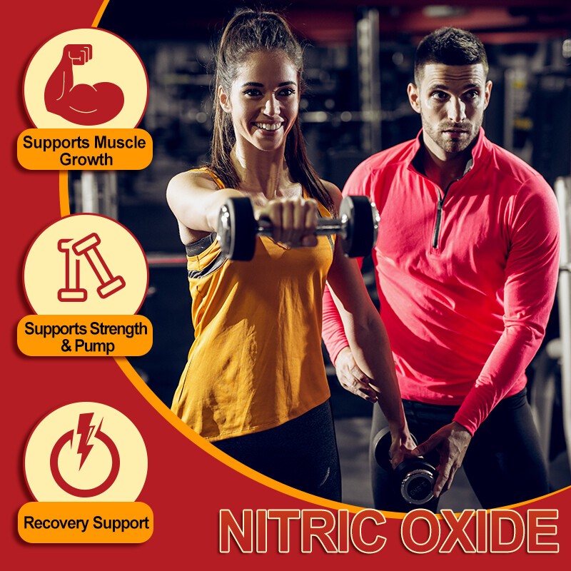 60 Nitric Oxide Booster Supplement w/ L-Arginine Premium Workout Muscle Capsule