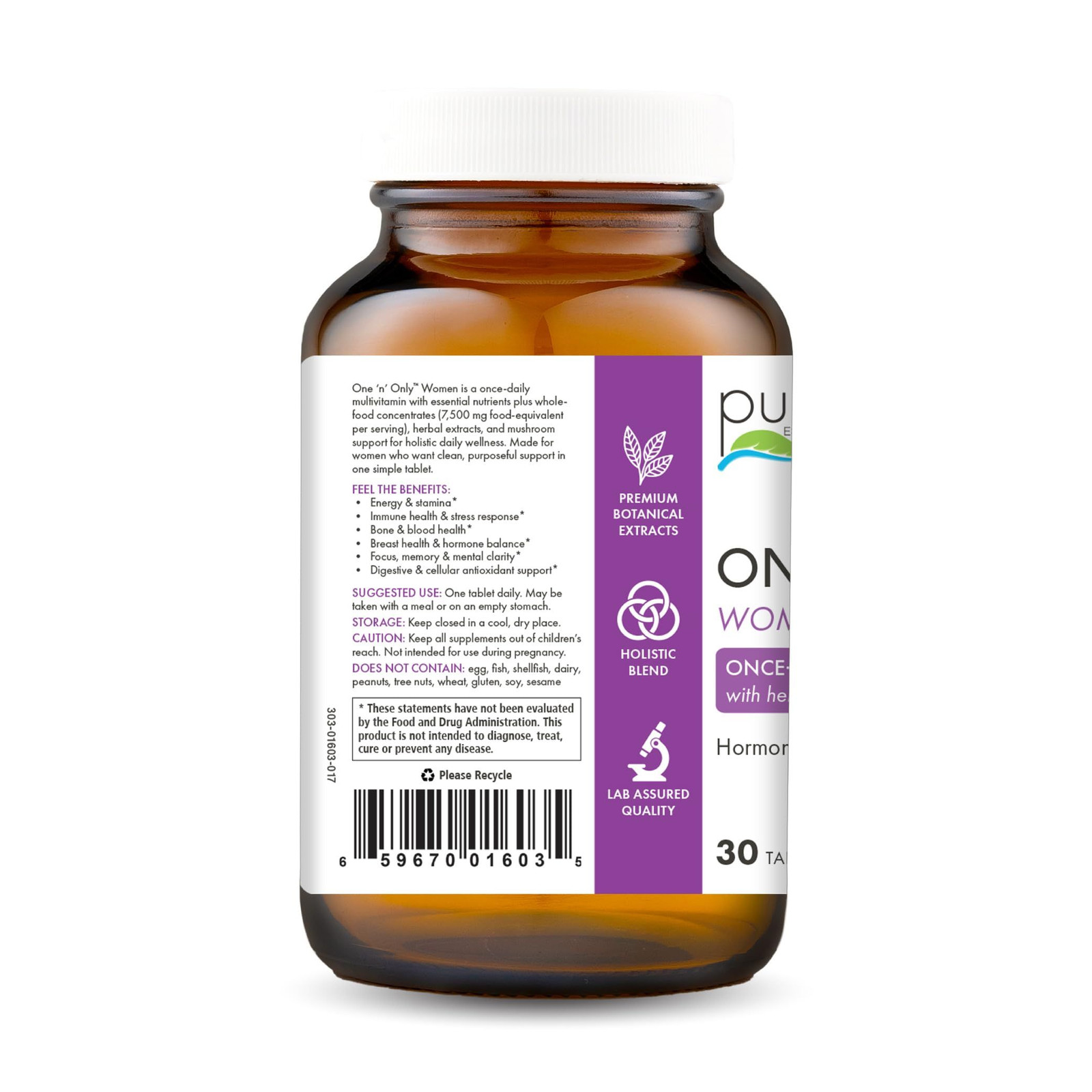 PURE ESSENCE LABS One N Only Multivitamin for 30 Count (Pack of 1), Default