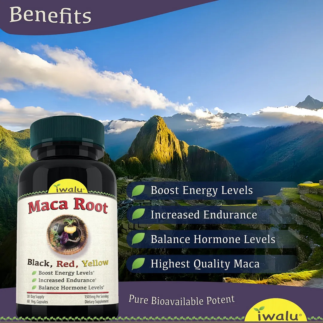 Black Maca Root Benefits | Best Supplement Capsule Pill Men Women FREE SHIP