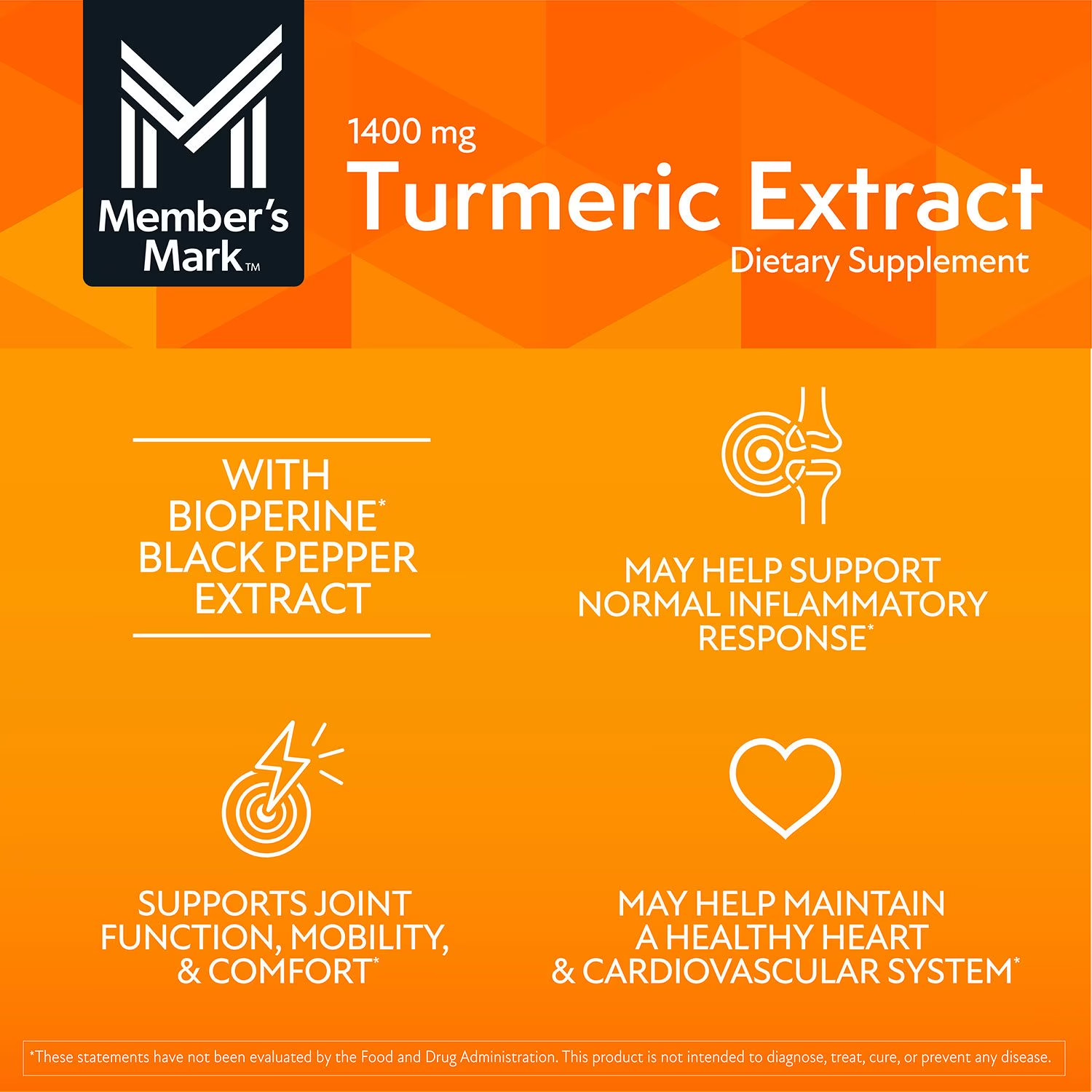 Member’s Mark Turmeric Extract Dietary Supplement Capsules, 180 ct.