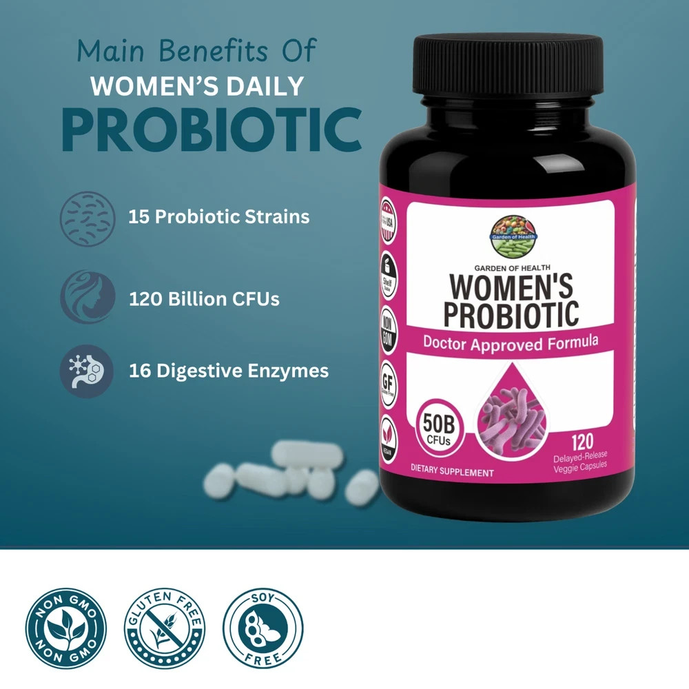Garden Of Health Women Probiotic 50 Billion CFU Doctor Formula Digest 120 Caps&