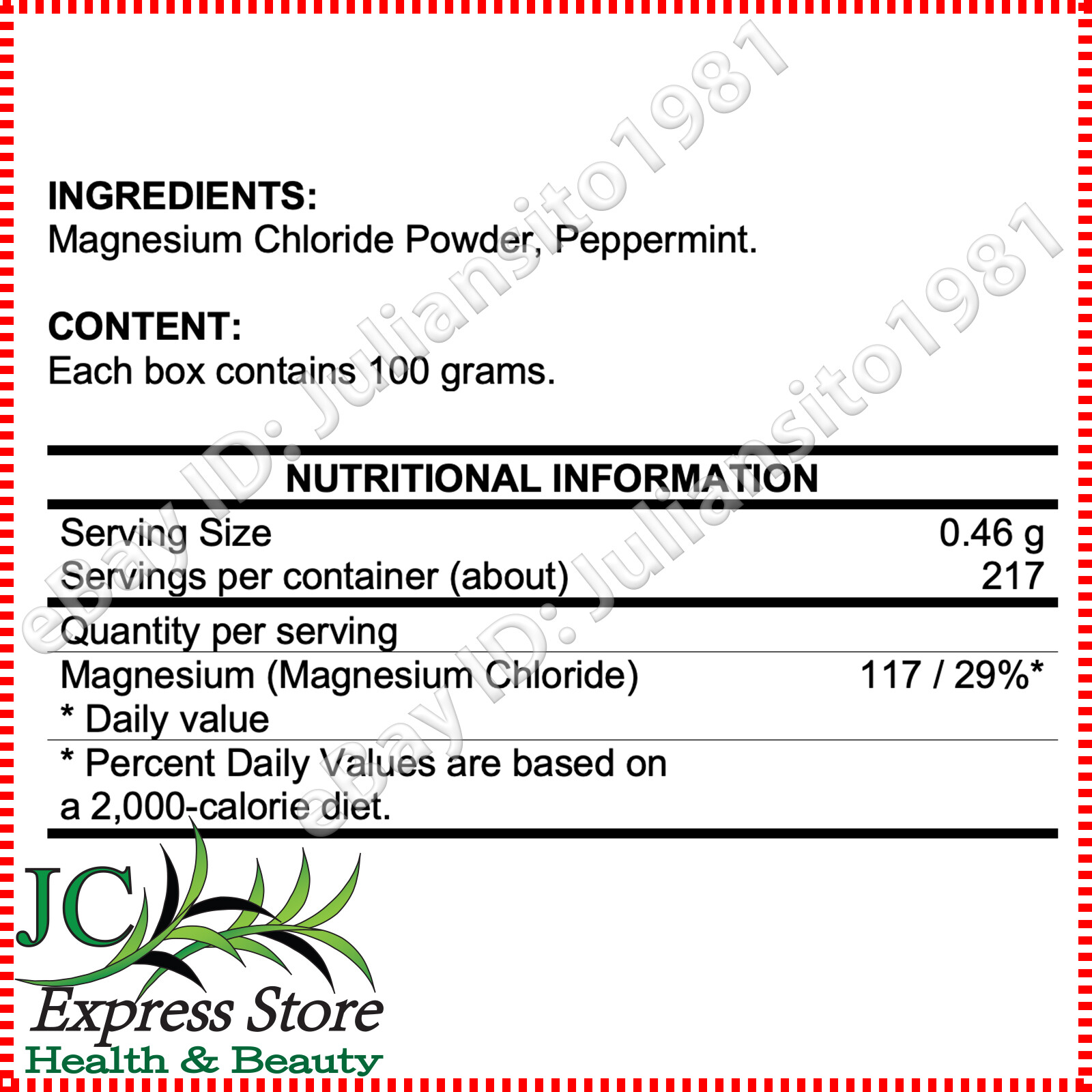2 BOXES MAGNESIUM CHLORIDE POWDER MAXICLORURO 100 G CLORURO DE MAGNESIO EN POLVO