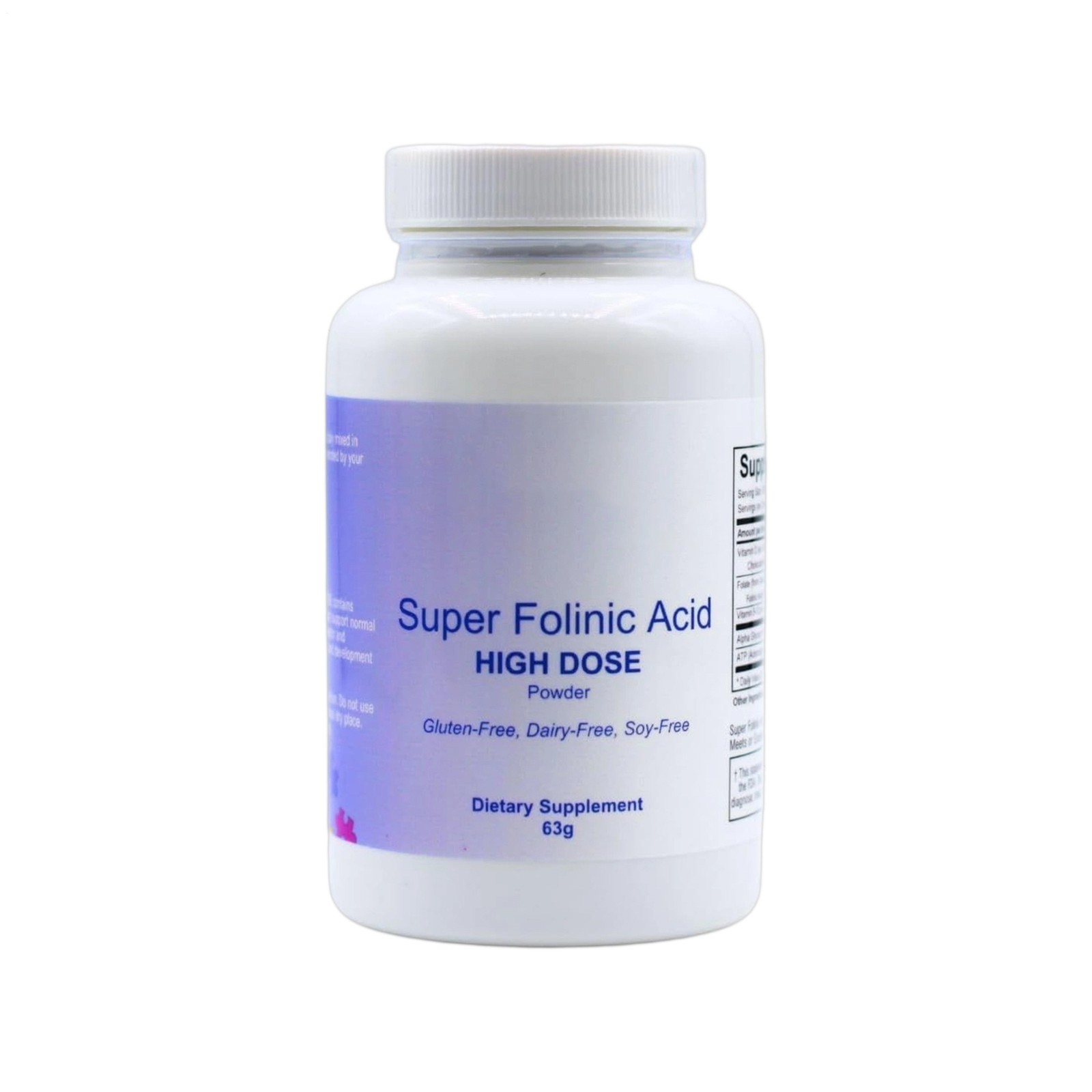 Super Folinic Acid High Gluten Powder Dose Free Dairy Free Soy Free New- 1 Pack