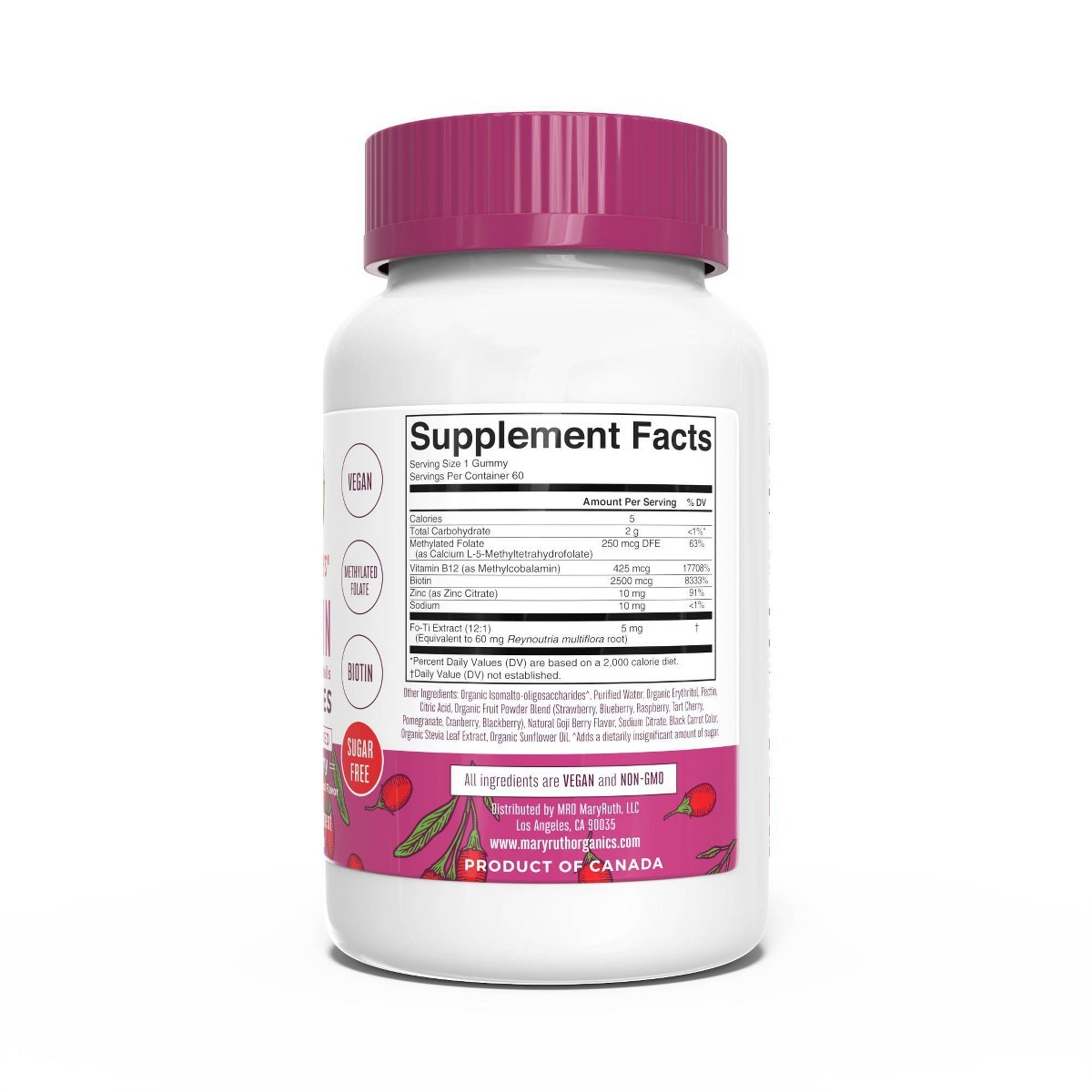 MaryRuth’s Hair, Skin and Nails Biotin Gummies – 60ct